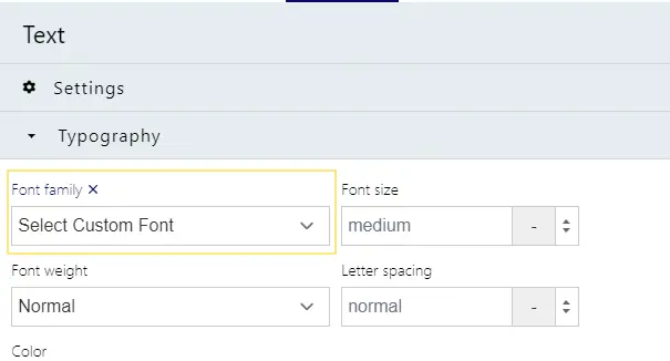 Select custom font